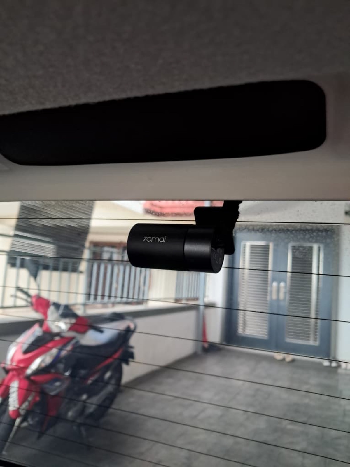 Perodua Axia — rear-facing dashcam view
